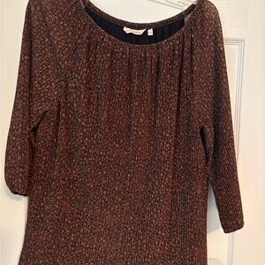 Soft Surroundings shimmer Brown Patterned Blouse